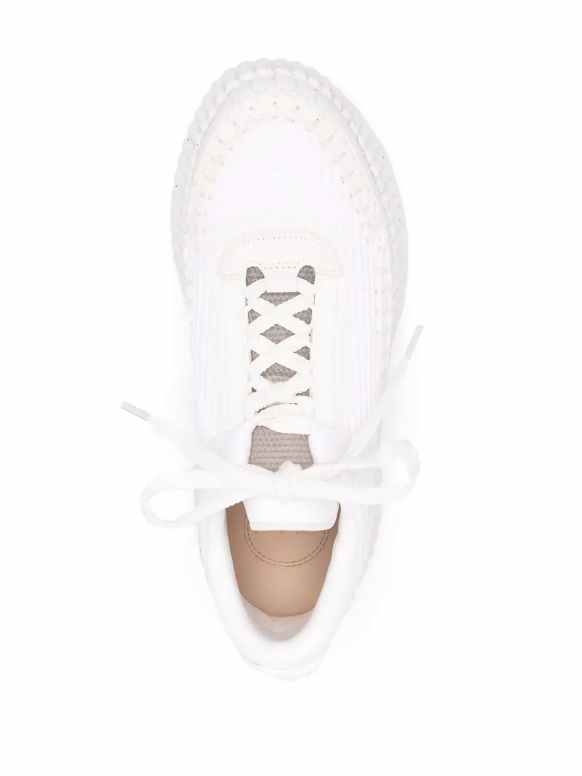 Chloé Nama whipstitch-trim sneakers - White - 画像4