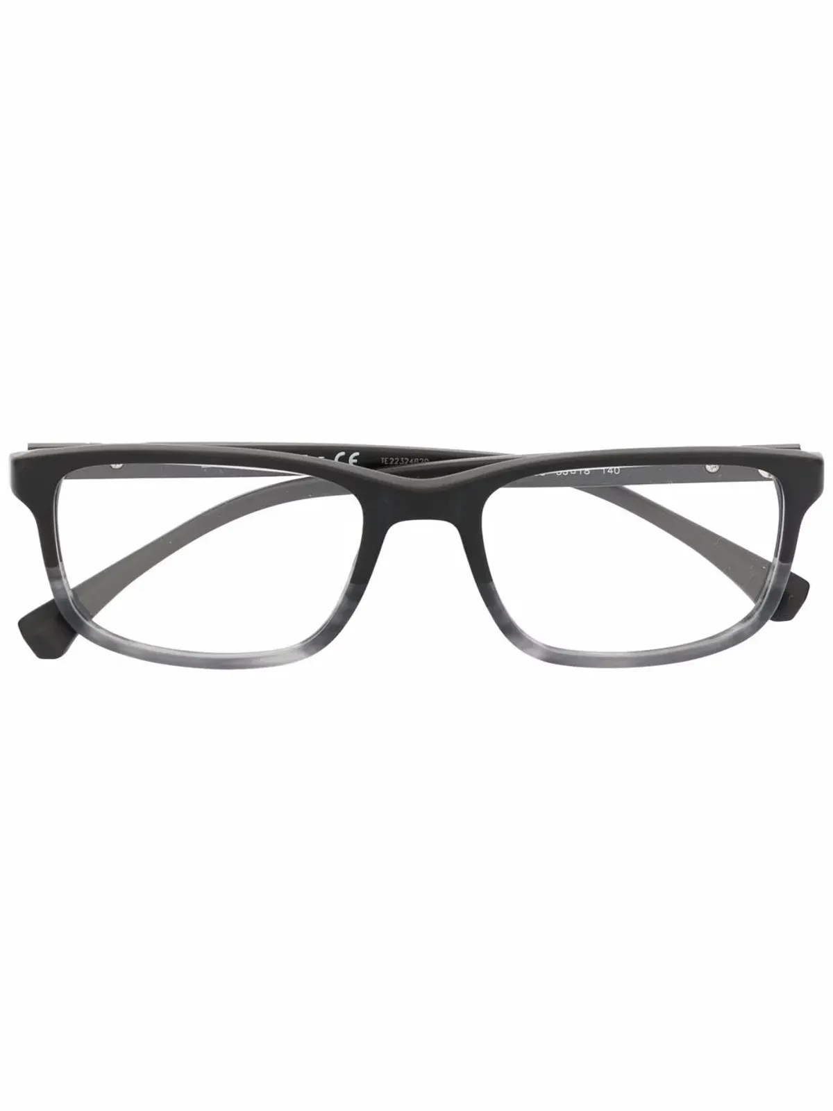 Emporio Armani マットな長方形フレームのグレーのメガネ - 画像1
