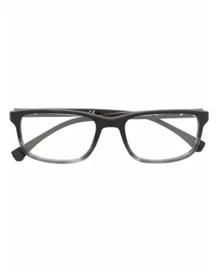 Emporio Armani マットな長方形フレームのグレーのメガネ - サムネイル1