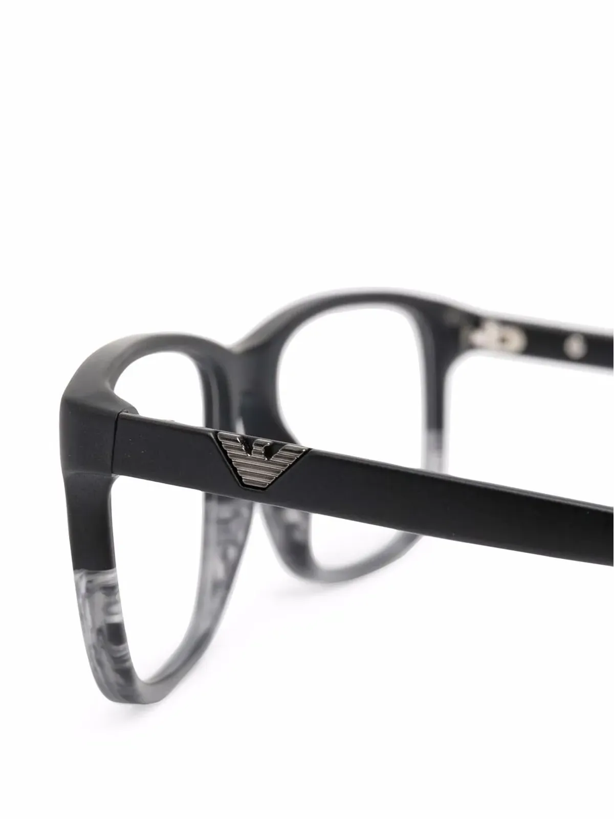 Emporio Armani マットな長方形フレームのグレーのメガネ - 画像3