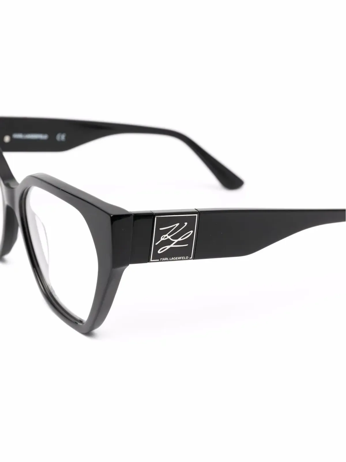 Karl Lagerfeld ポリッシュドエフェクト キャットアイ眼鏡 - 画像3