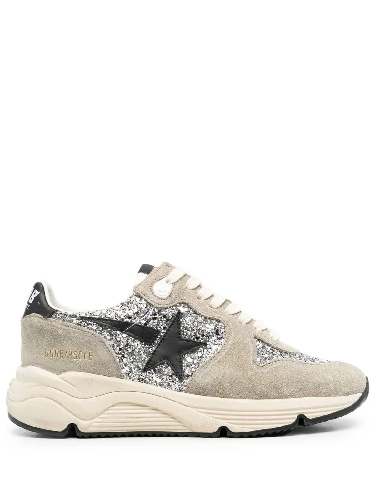 Golden Goose Running Sole glitter-embellished sneakers - Grey - 画像1