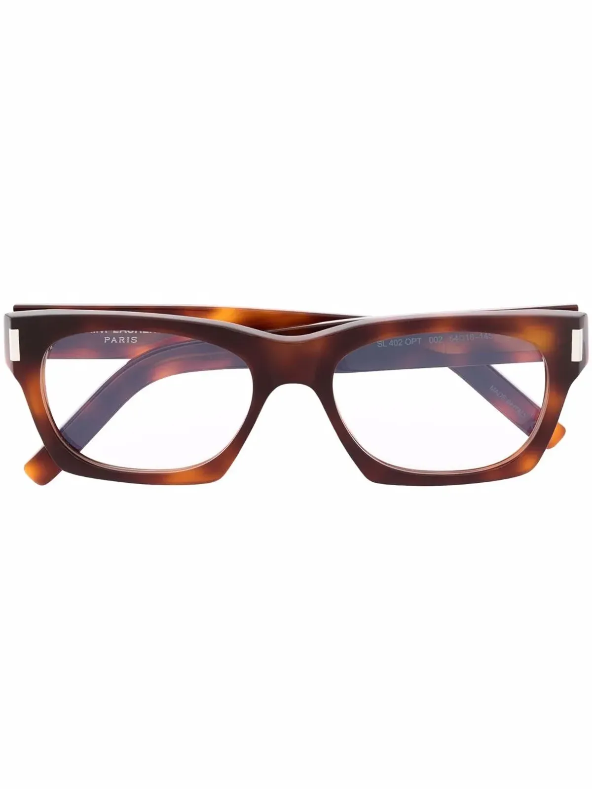 Saint Laurent Eyewear 鼈甲柄スクエアフレーム眼鏡 - ブラウン - 画像1