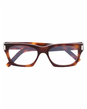 Saint Laurent Eyewear 鼈甲柄スクエアフレーム眼鏡 - ブラウン - サムネイル1