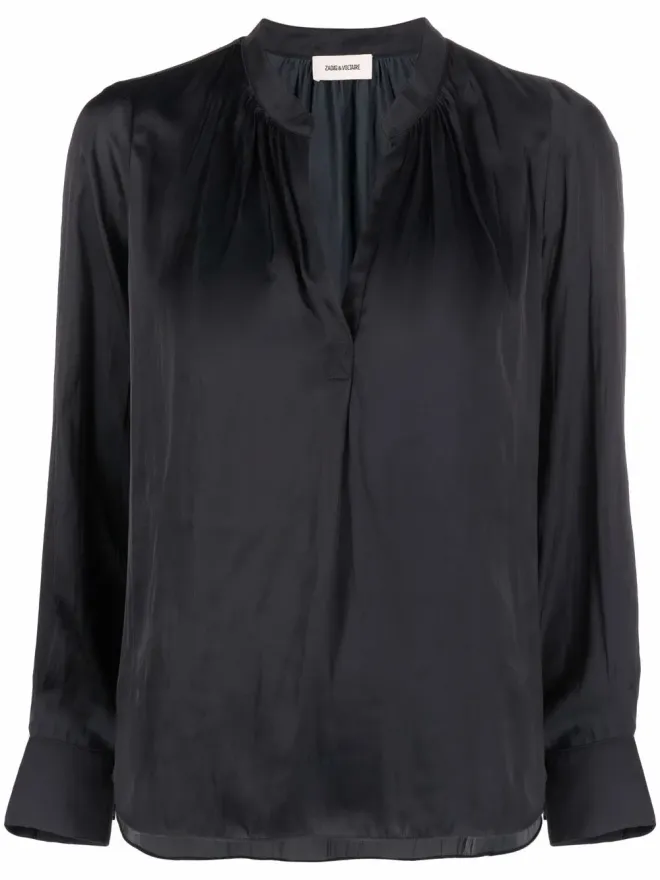 Zadig&Voltaire Zadig&Voltaire サテン仕上げVネック ブラウスの商品画像