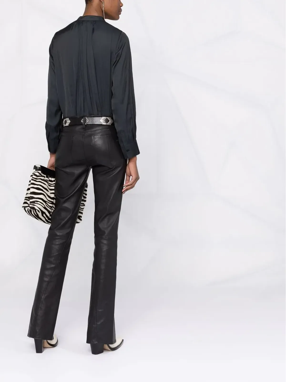 Zadig&Voltaire サテン仕上げVネック ブラウス - 画像4