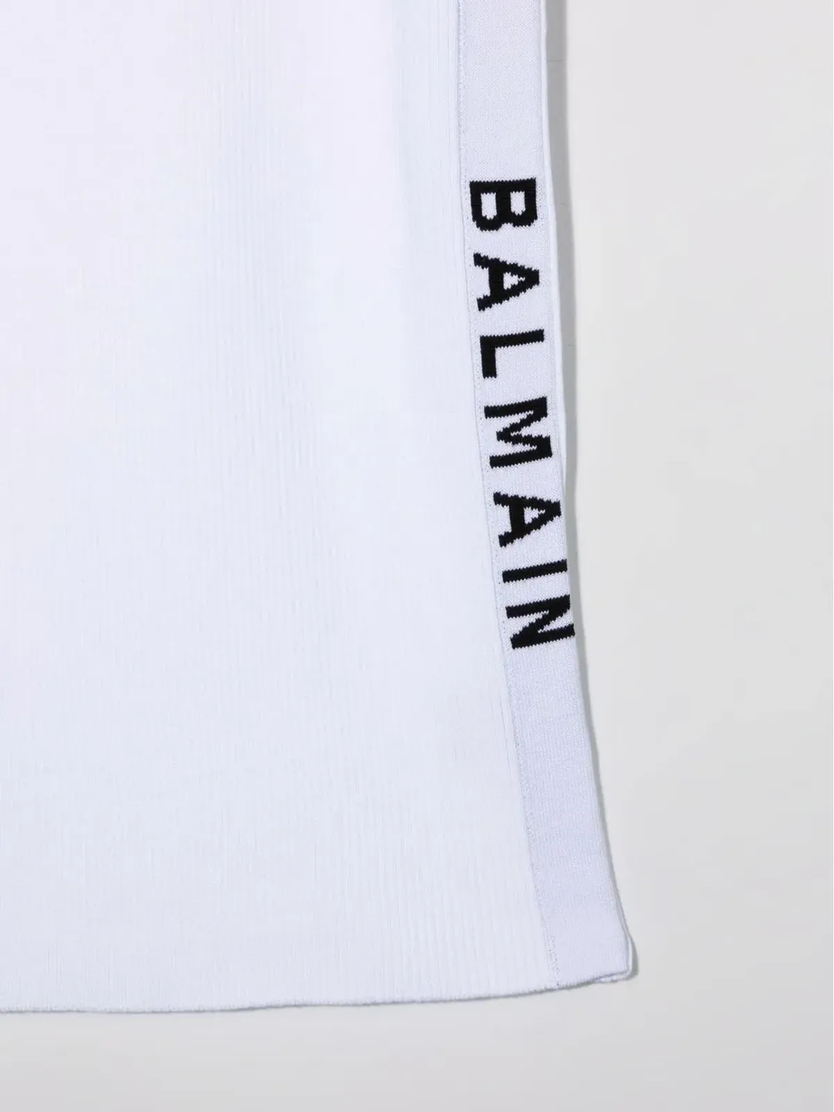 Balmain Kids ロゴテープ付きTシャツドレス（ホワイト） - 画像3