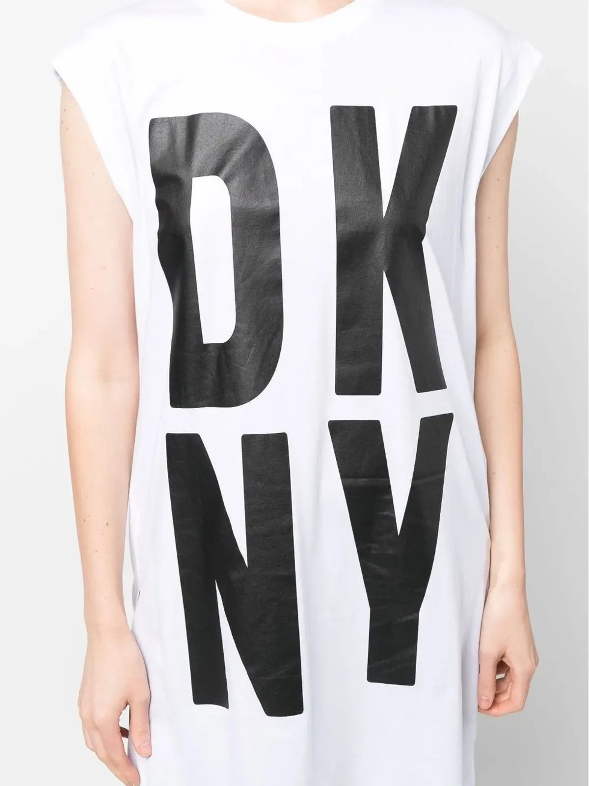 DKNY ロゴプリント ノースリーブ チュニックトップ - 画像5