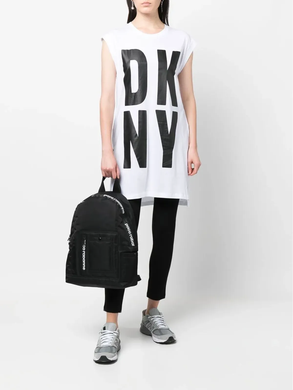 DKNY ロゴプリント ノースリーブ チュニックトップ - 画像2