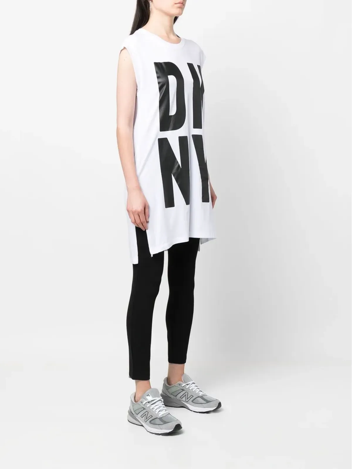 DKNY ロゴプリント ノースリーブ チュニックトップ - 画像3