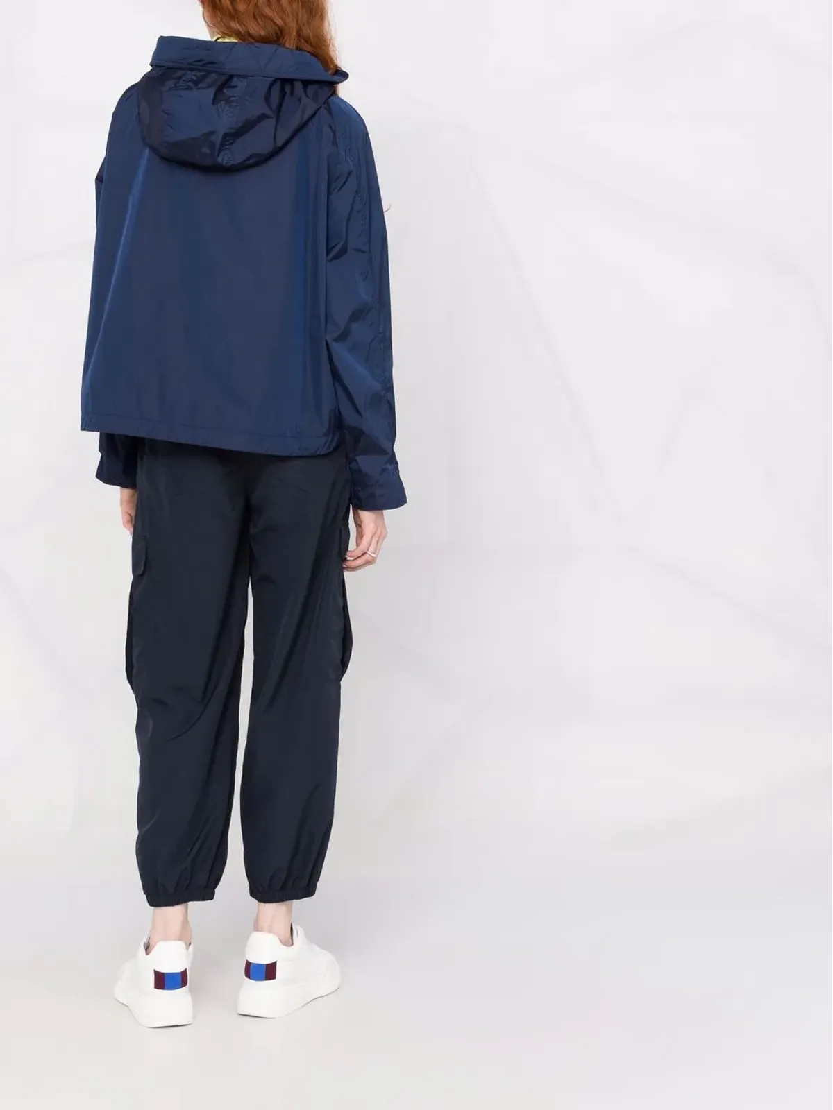 Moorer ドローストリングカフ付きクロップドジャケット ブルー - 画像4