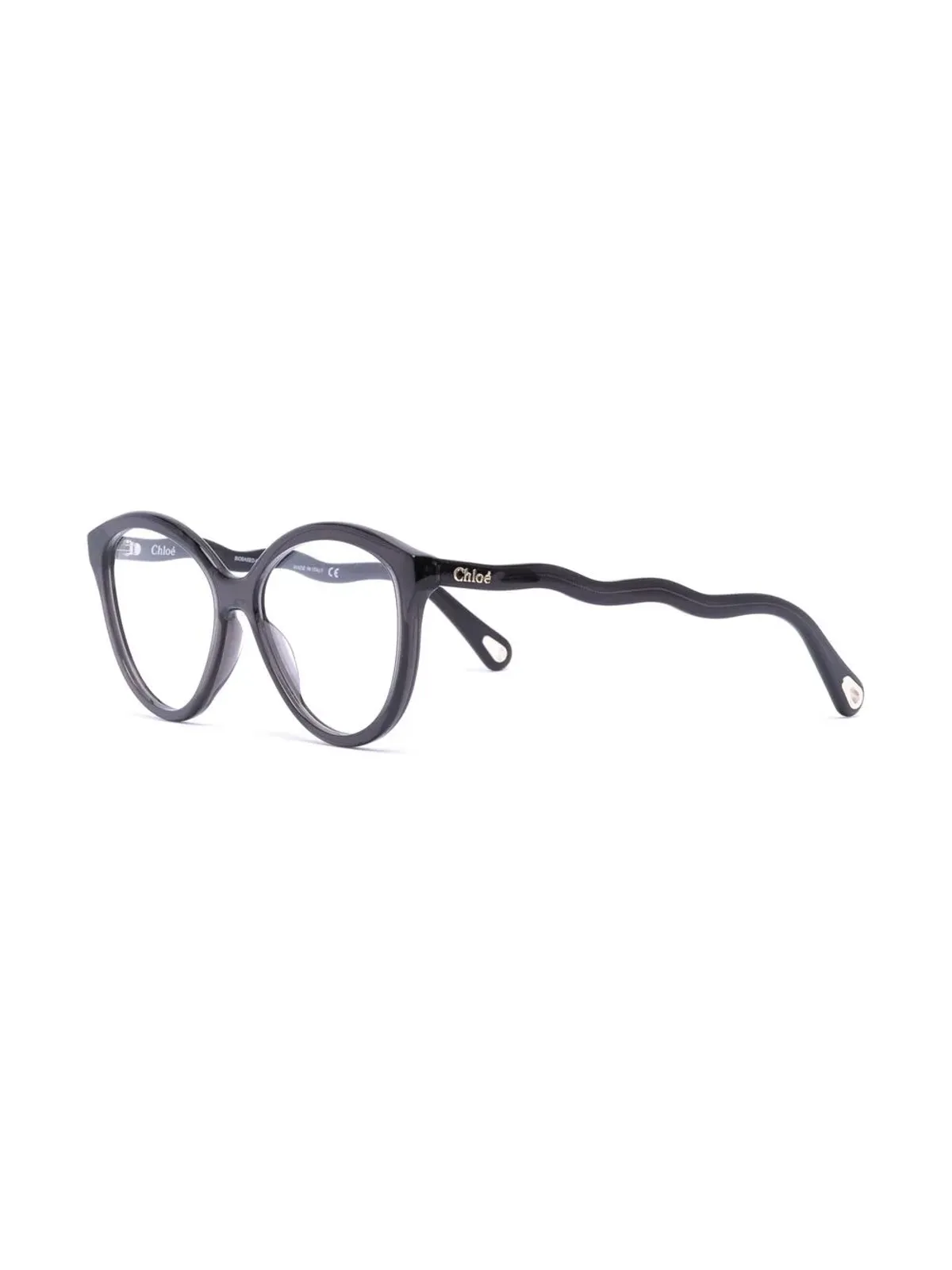 Chloé Eyewear wave-arm round-frame glasses - Black - 画像2