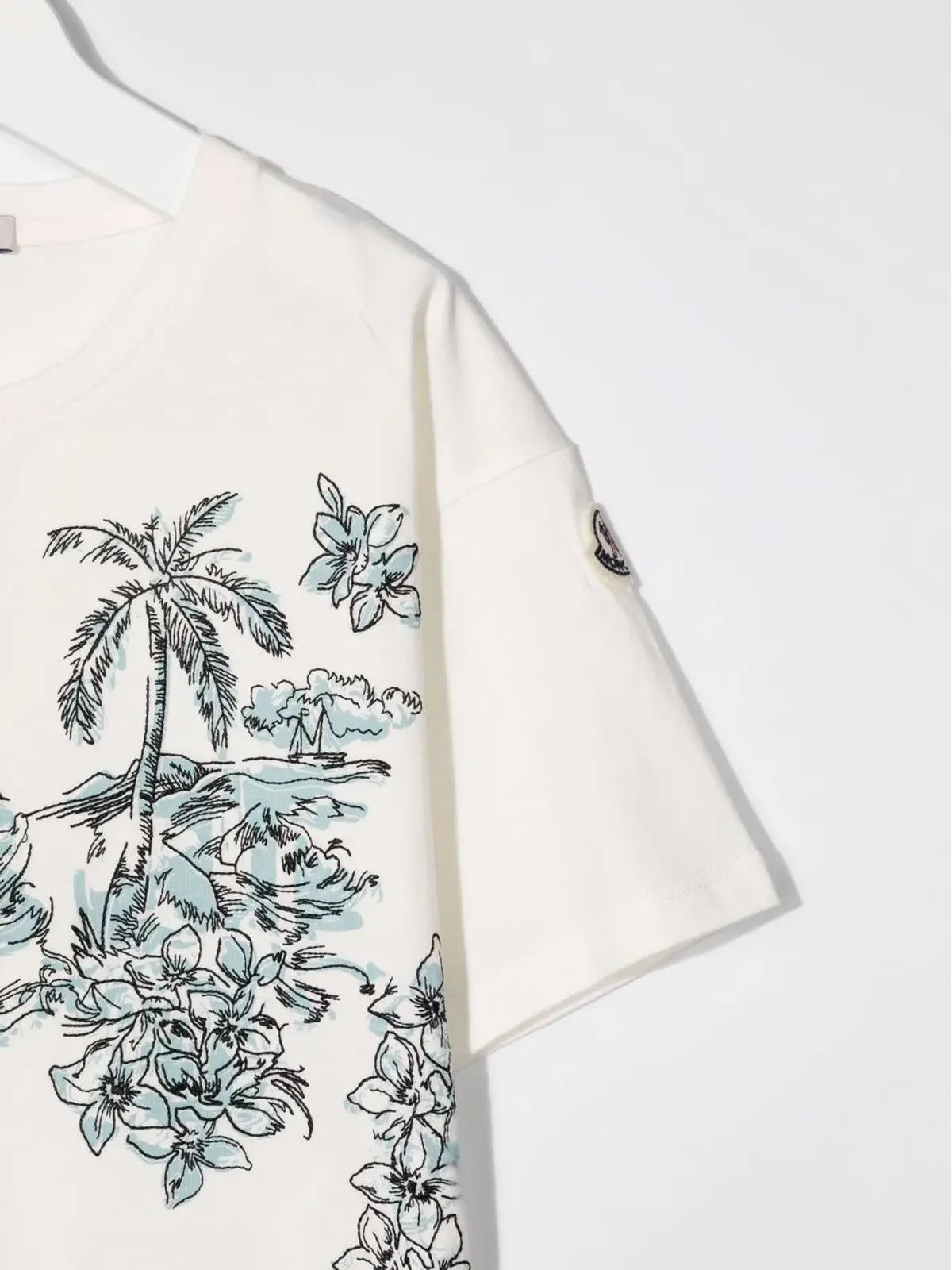 Moncler Enfant スケッチプリント コットン Tシャツ - 画像3