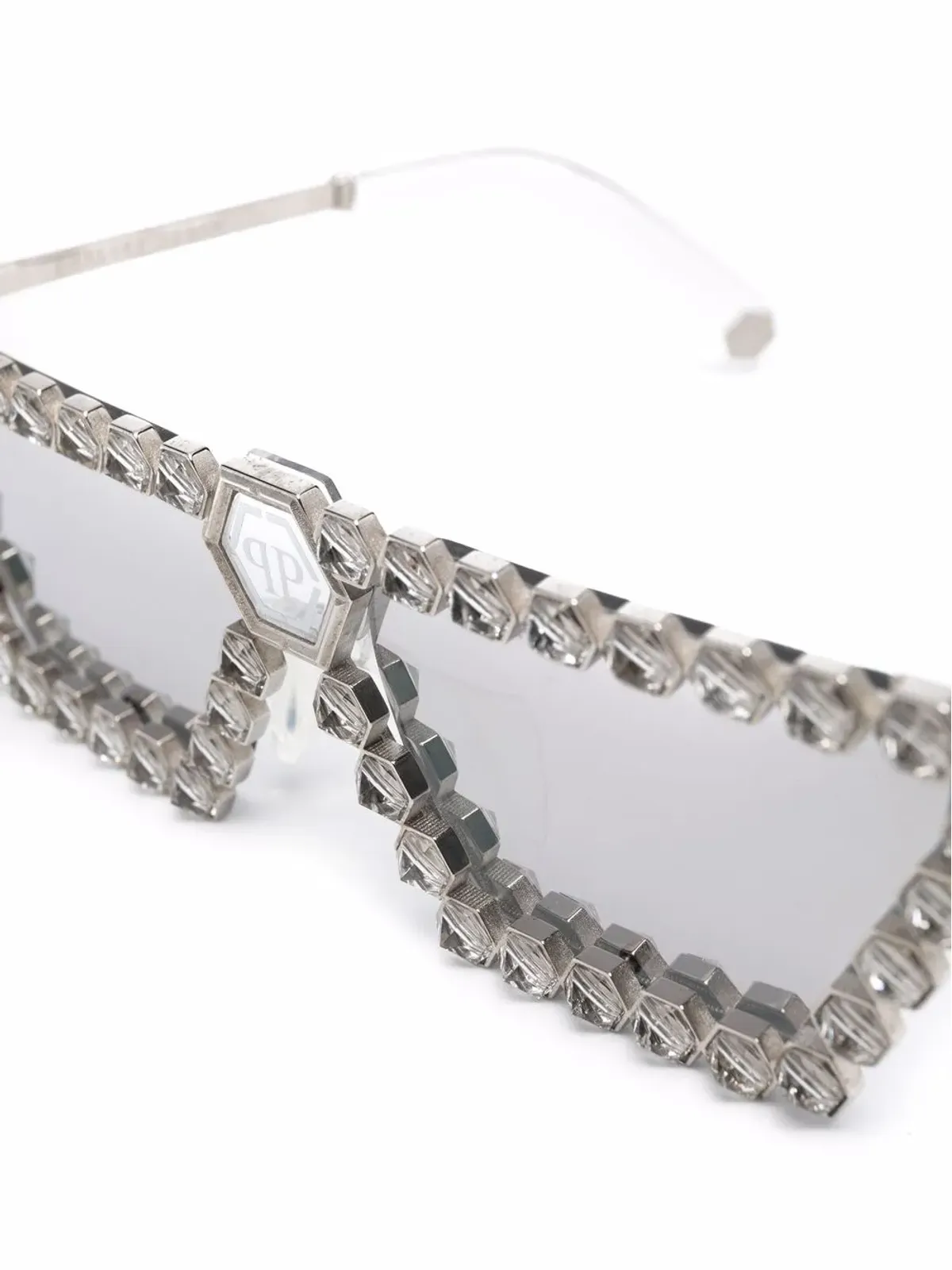 Philipp Plein Eyewear クリスタル装飾のスクエアフレームサングラス - 画像3