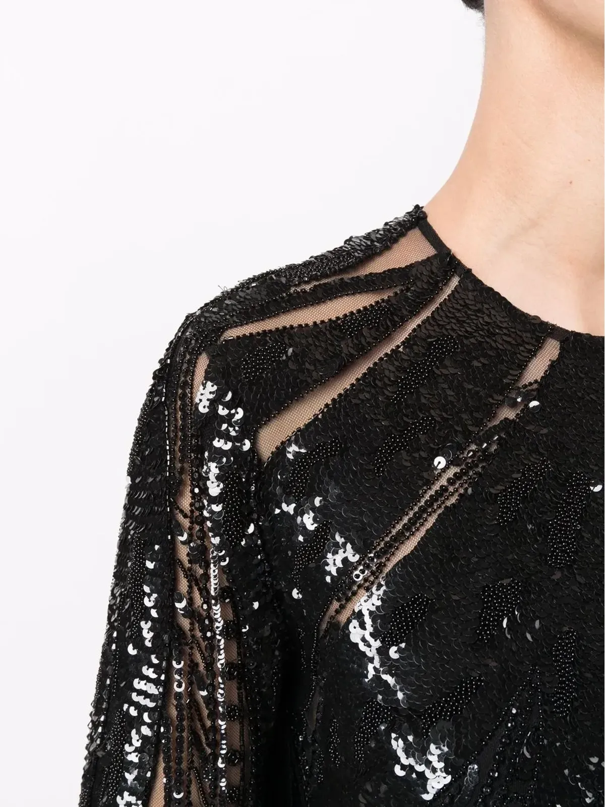 Elie Saab ロングビーズ装飾イブニングドレス - 画像5