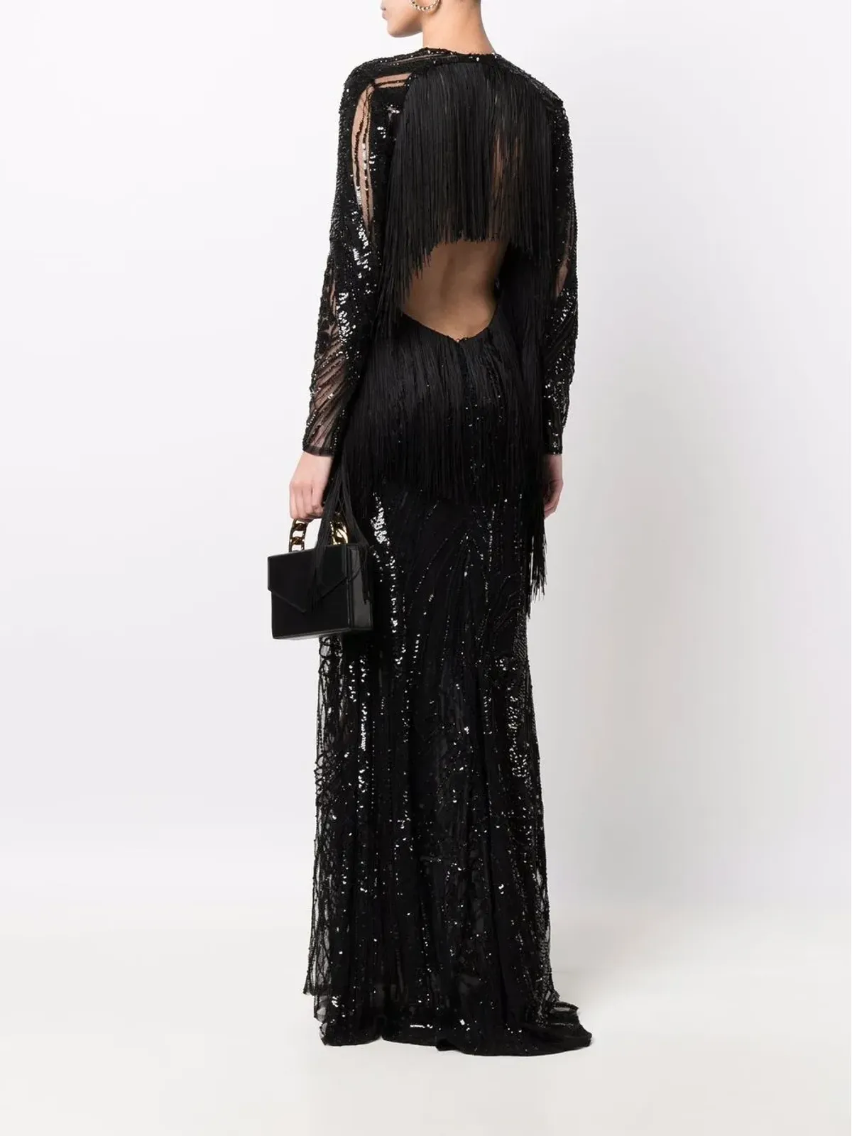 Elie Saab ロングビーズ装飾イブニングドレス - 画像2