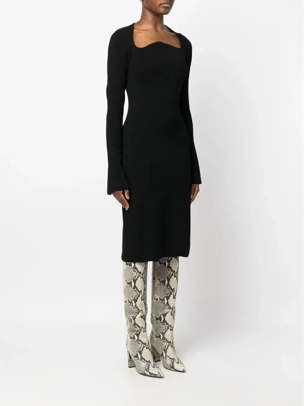 Proenza Schouler テクスチャードニットドレス（ブラック） - 画像3