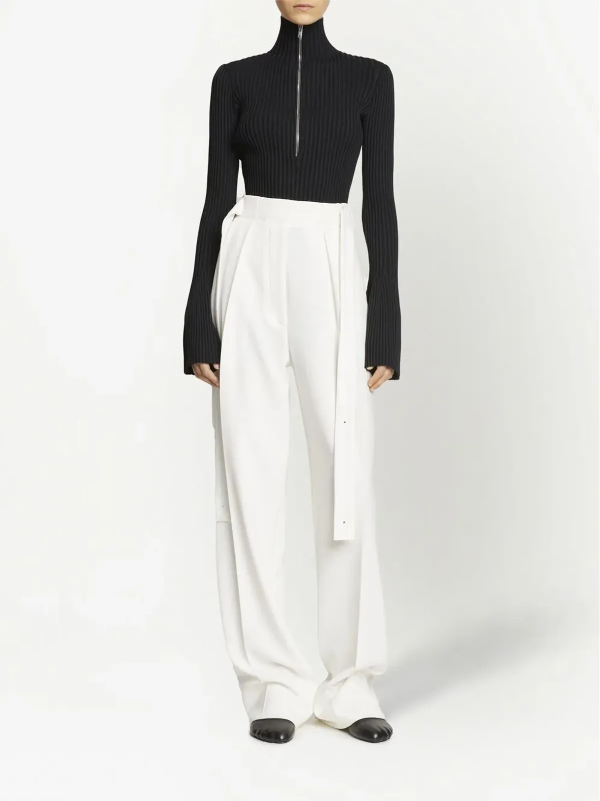 Proenza Schouler ハーフジップ リブニットトップ - 画像2
