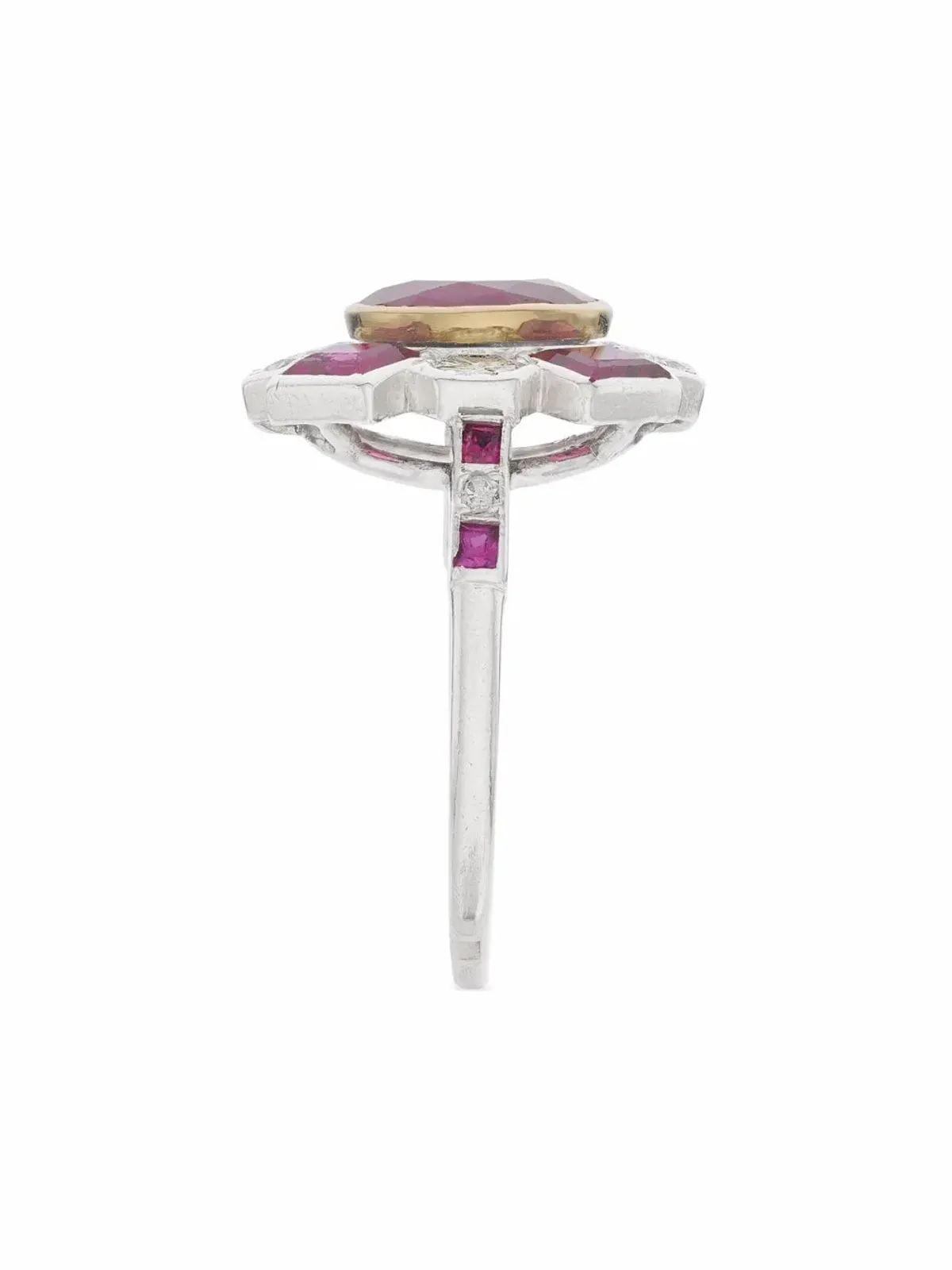 Cartier ビンテージ プラチナ アールデコ ビルマ産ルビーとダイヤモンドのリング - 画像3
