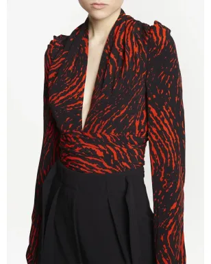 Proenza Schouler アブストラクトプリントVネックトップス - サムネイル5