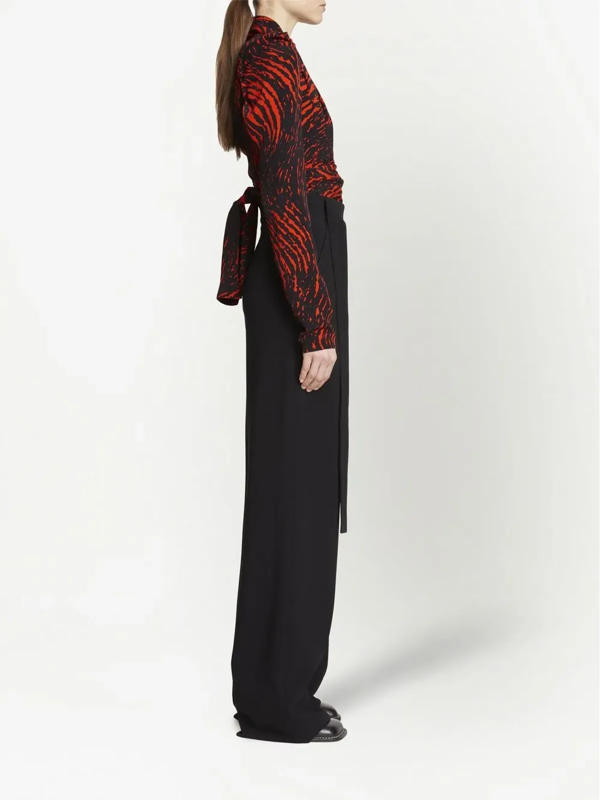 Proenza Schouler アブストラクトプリントVネックトップス - 画像3