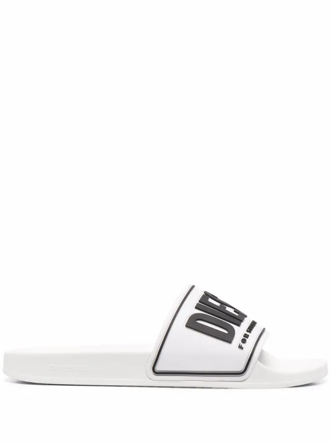 Diesel Diesel Sa-Mayemi CC ロゴ エンボス スライド - Whiteの商品画像