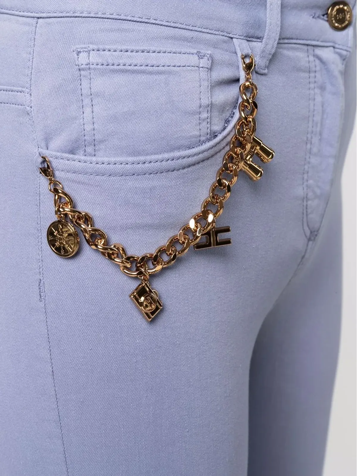 Elisabetta Franchi チャームディテール デニムジーンズ - ブルー - 画像5