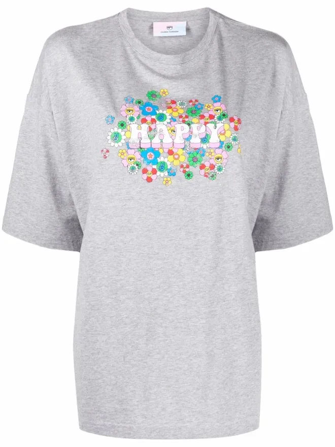 Chiara Ferragni Chiara Ferragni ハッピープリント半袖Tシャツの商品画像