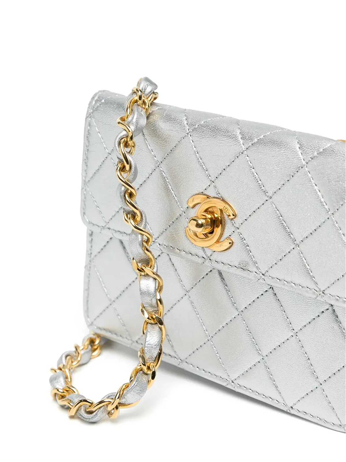 CHANEL Pre-Owned ダイヤモンドキルト ミニバッグ - 画像4
