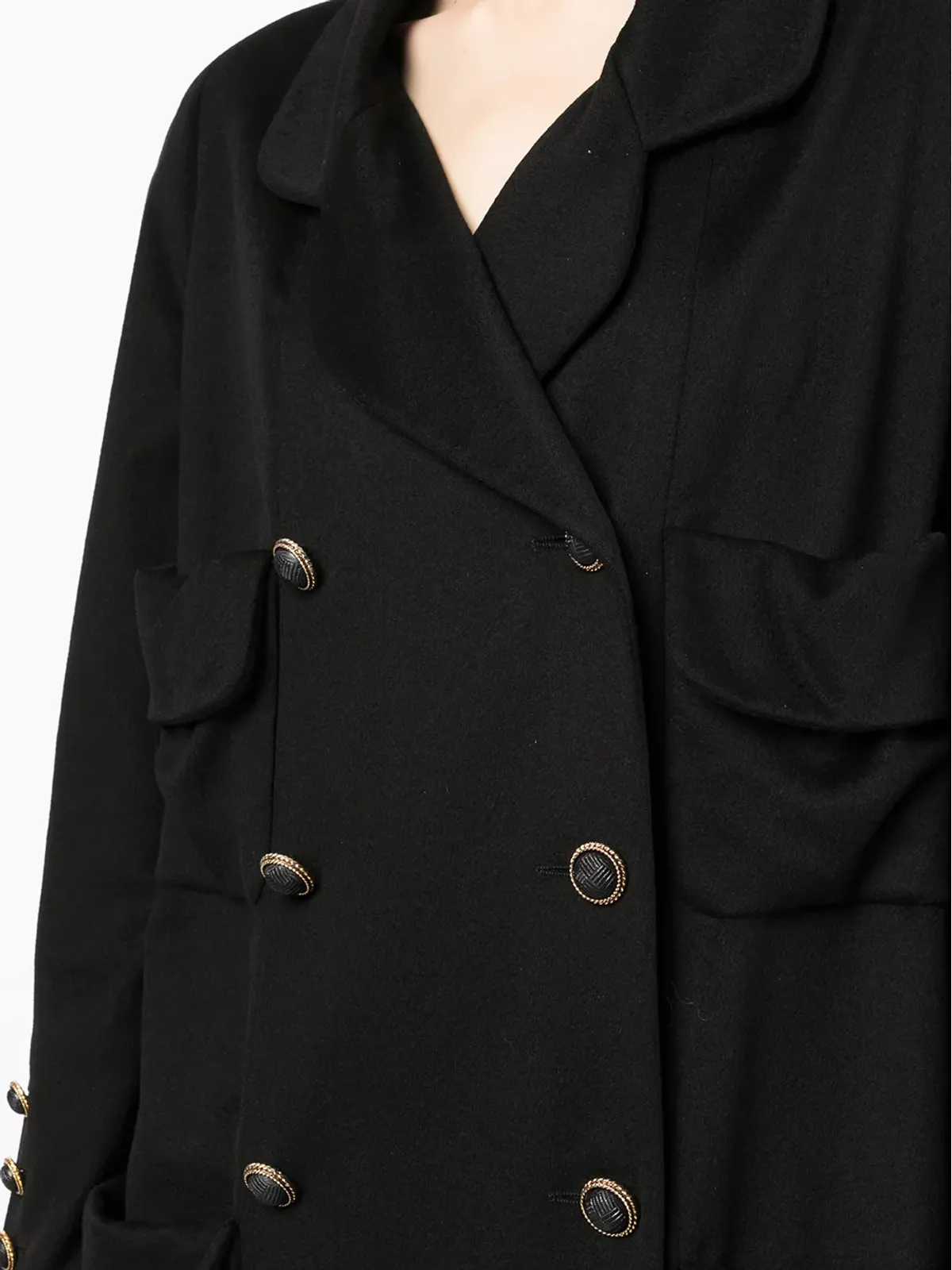 CHANEL Pre-Owned ダブルブレスト カシミヤジャケット - 画像5