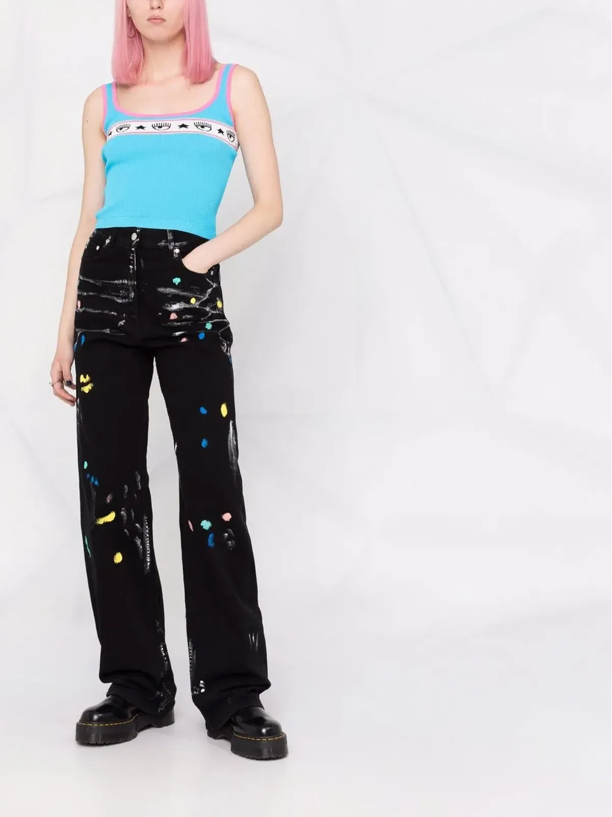 Chiara Ferragni アイモチーフ付きニットベストトップ - 画像2