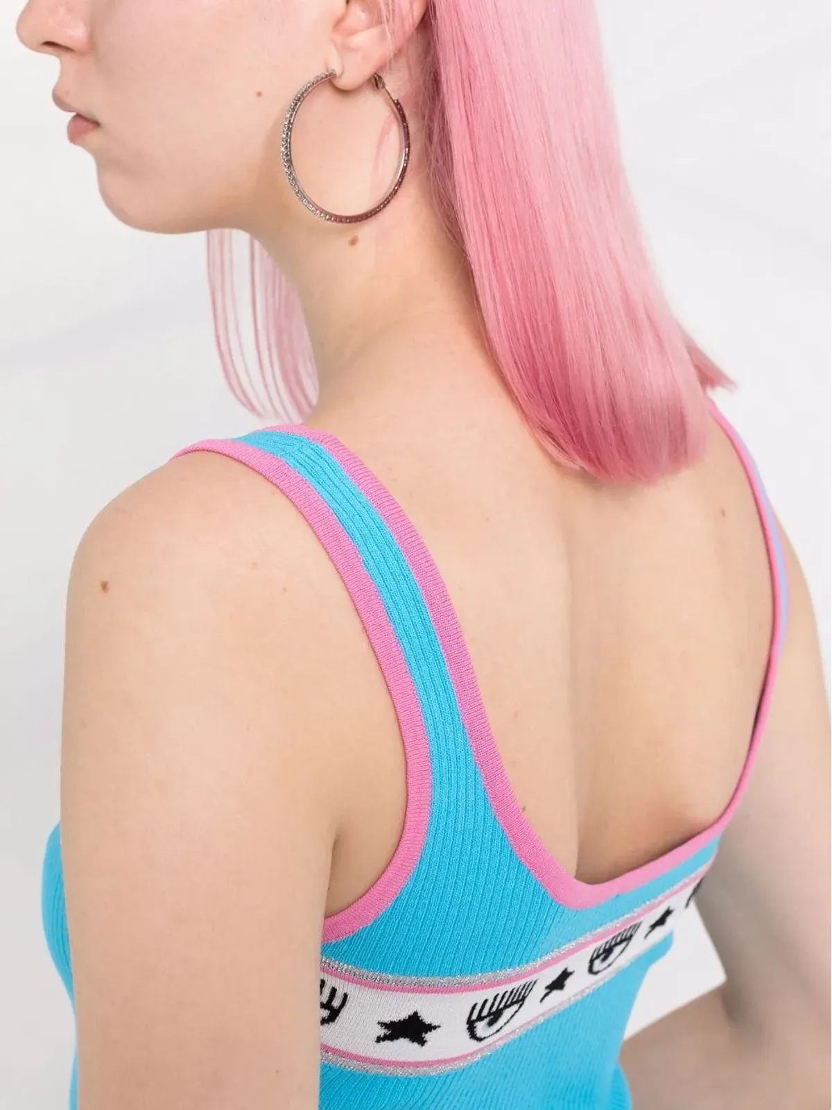 Chiara Ferragni アイモチーフ付きニットベストトップ - 画像3