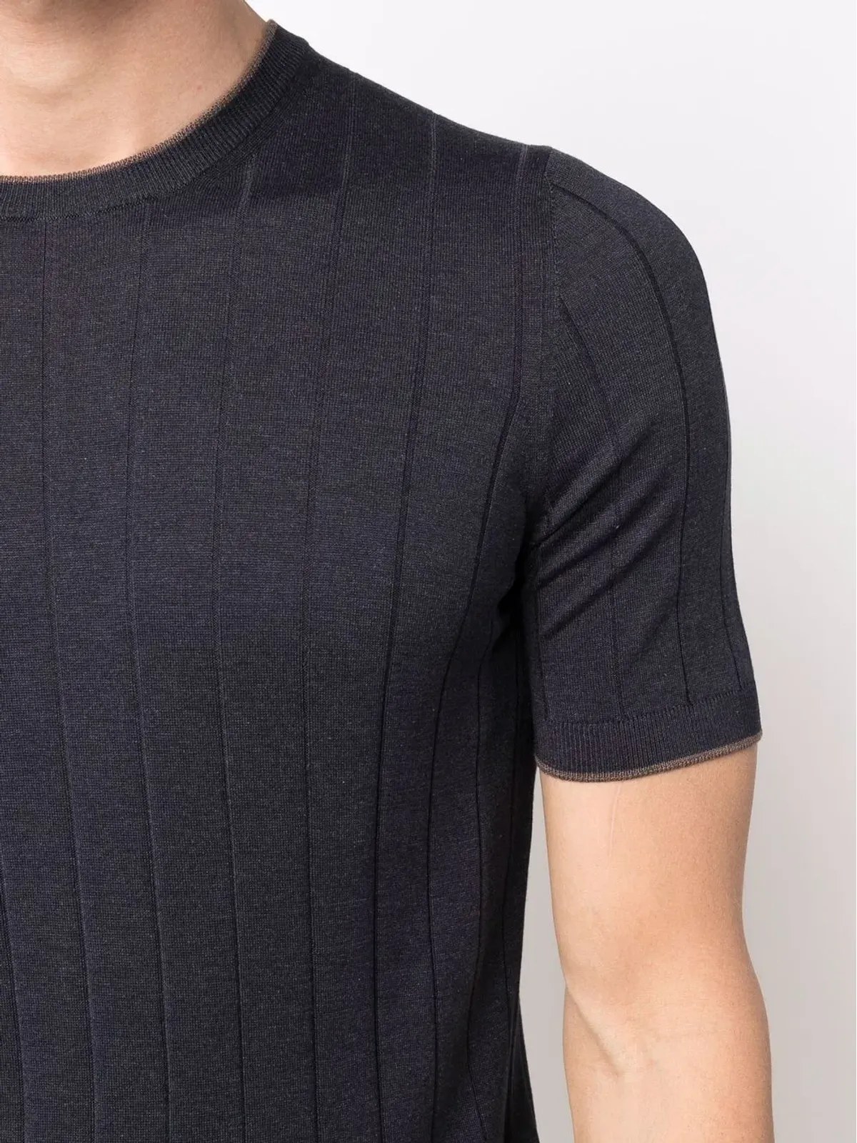 Barba リブ編みシルク Tシャツ - 画像5