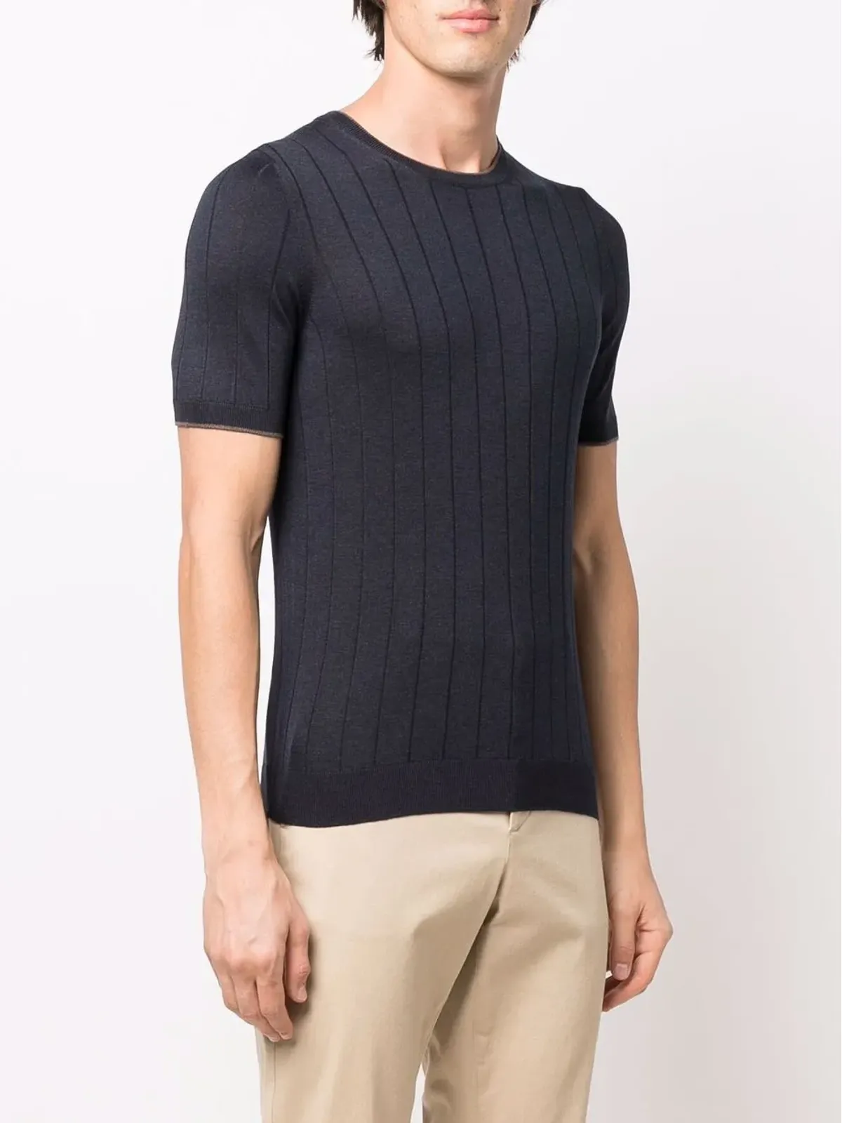 Barba リブ編みシルク Tシャツ - 画像3