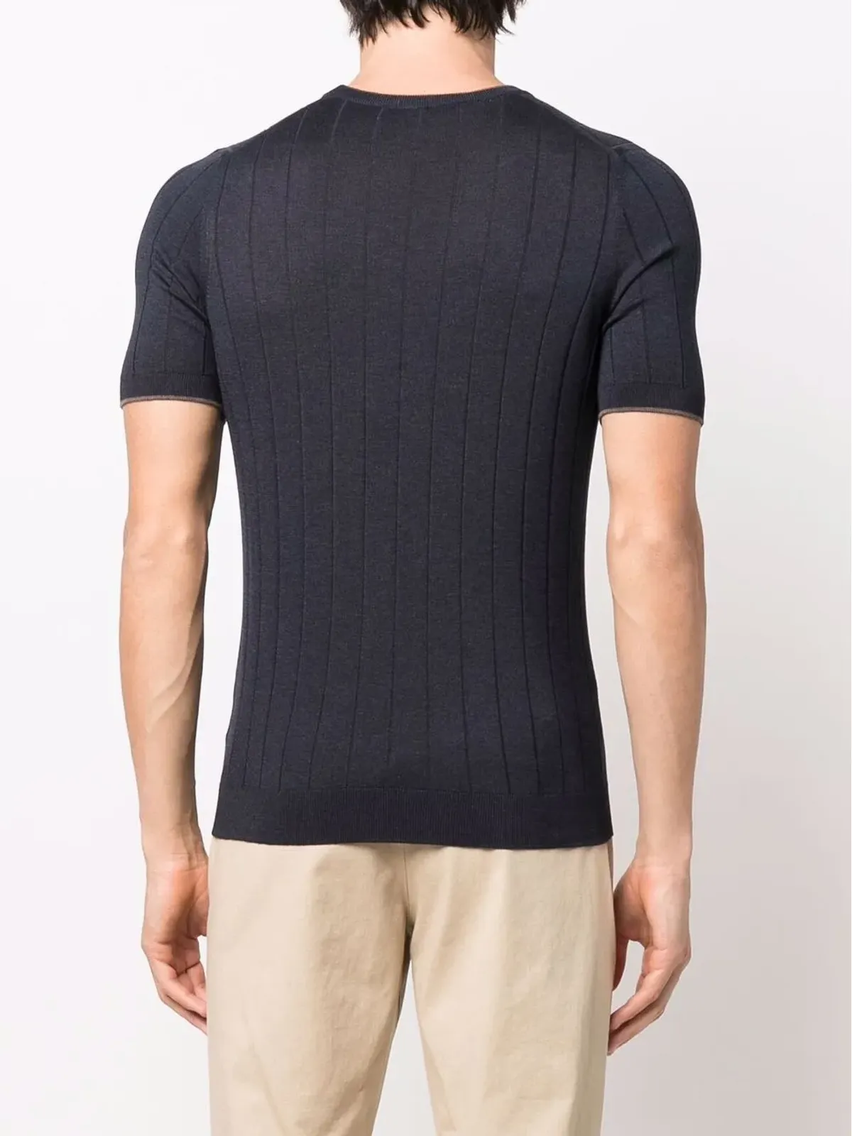 Barba リブ編みシルク Tシャツ - 画像4