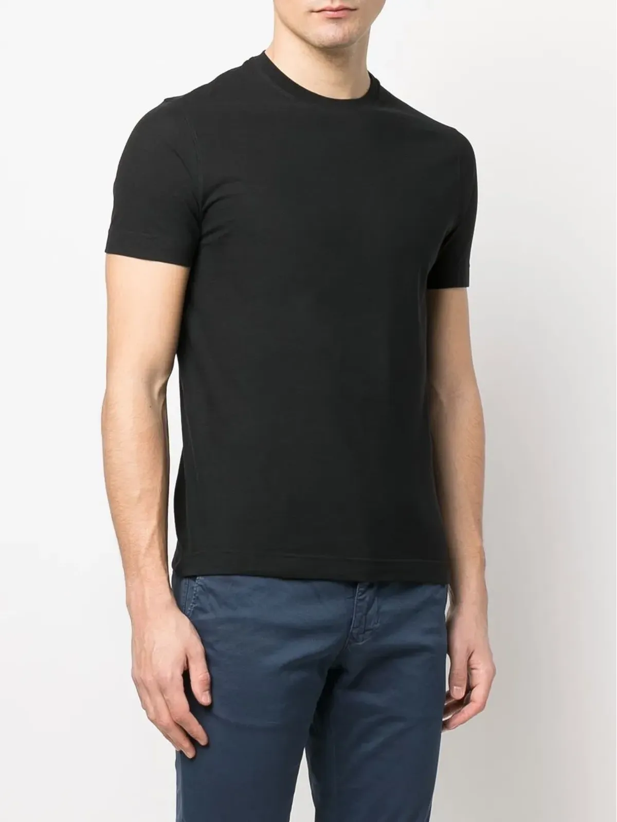 Zanone ショートスリーブ コットン Tシャツ - ブラック - 画像3