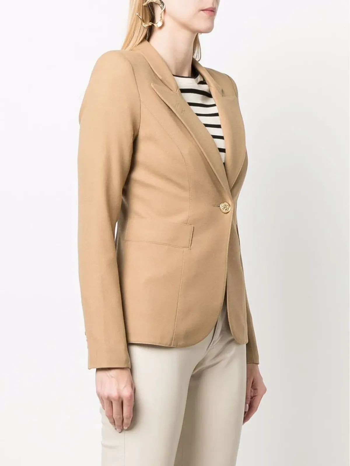 Smythe peak-lapels single-breasted blazer - Brown - 画像3