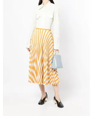 Maison Martin Margiela Pre-Owned ストライプ柄プリーツスカート - サムネイル2
