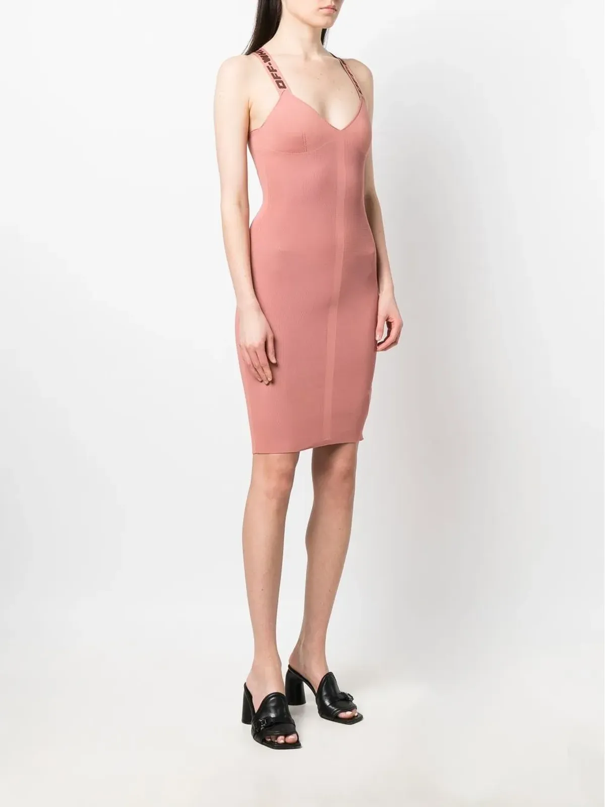 Off-White ロゴストラップミニドレス - 画像3