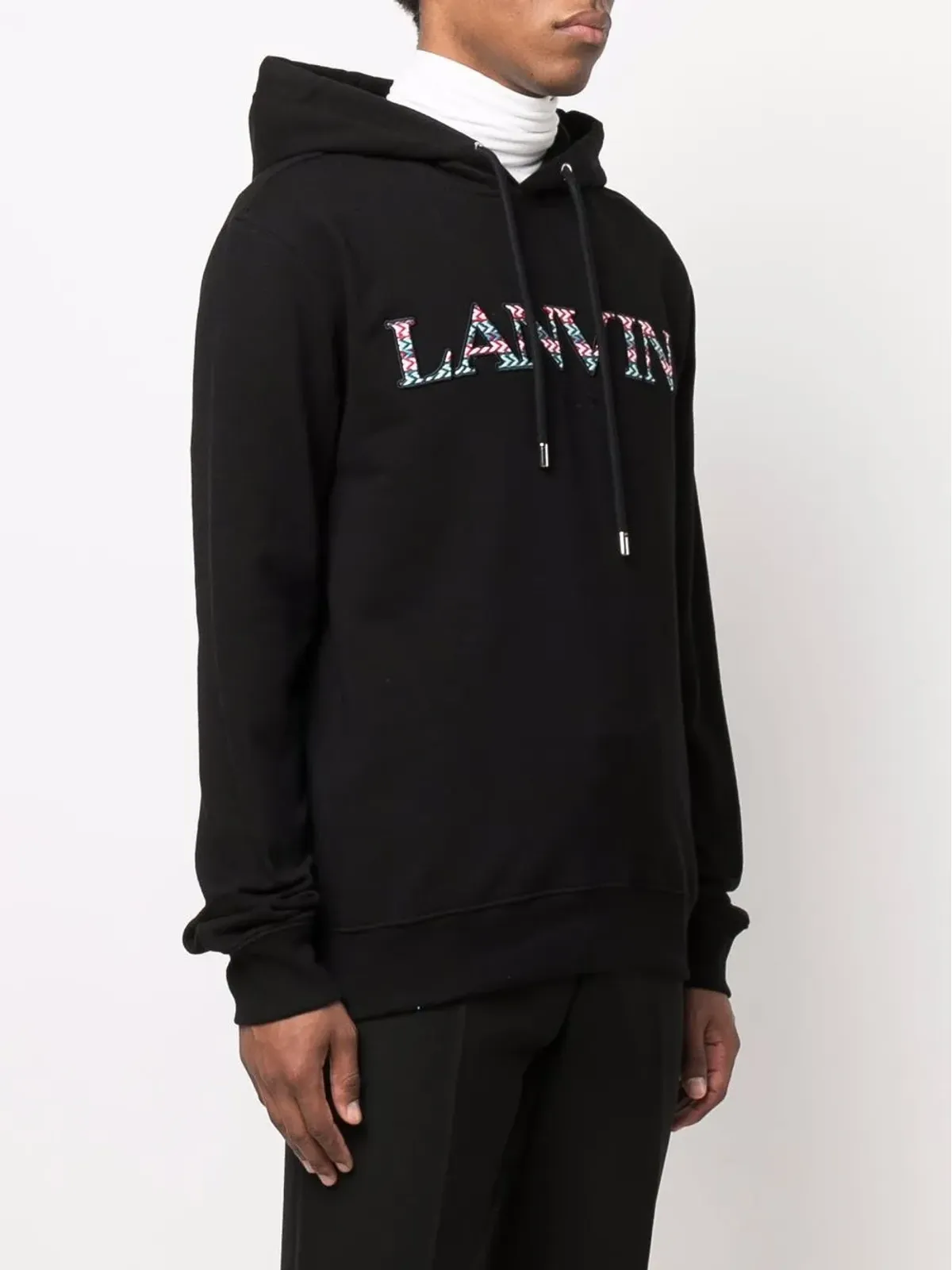 Lanvin 刺繍ロゴ入りドローストリングフードパーカー - 画像3
