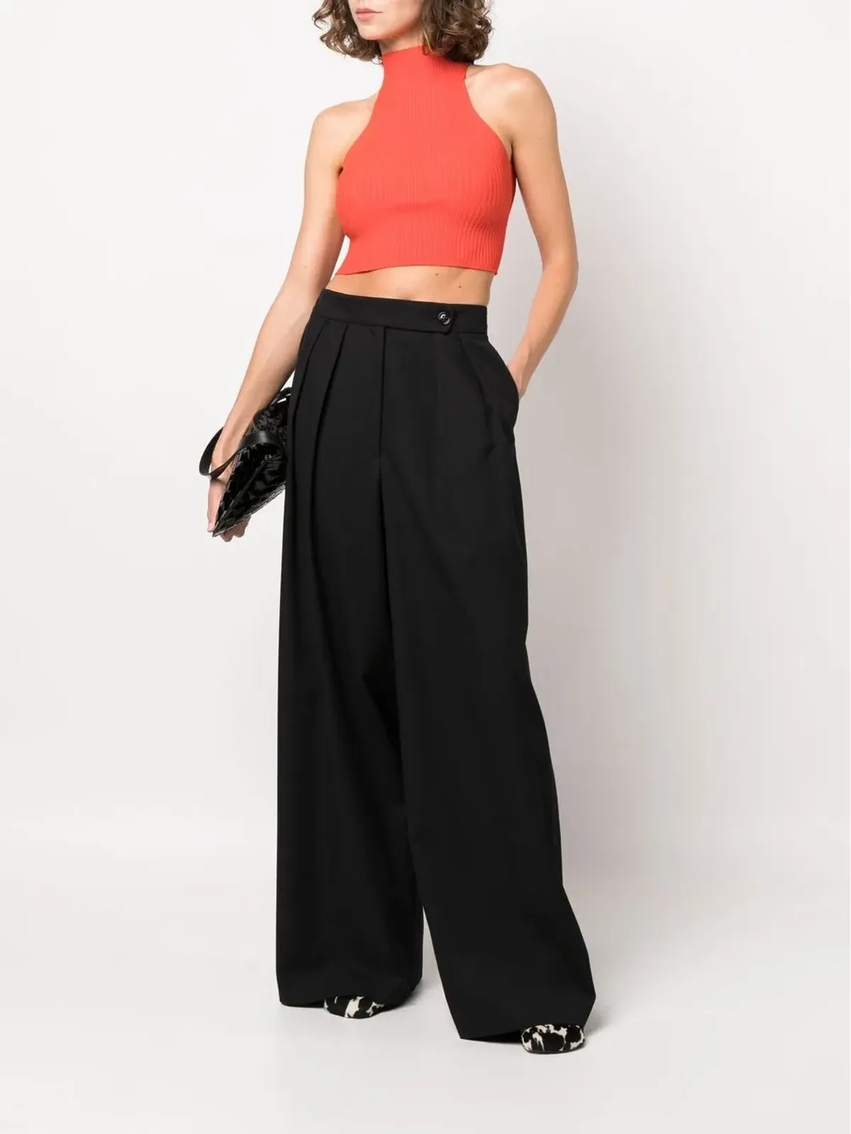 AERON Lulu cropped high-neck top - 619 RED - 画像2