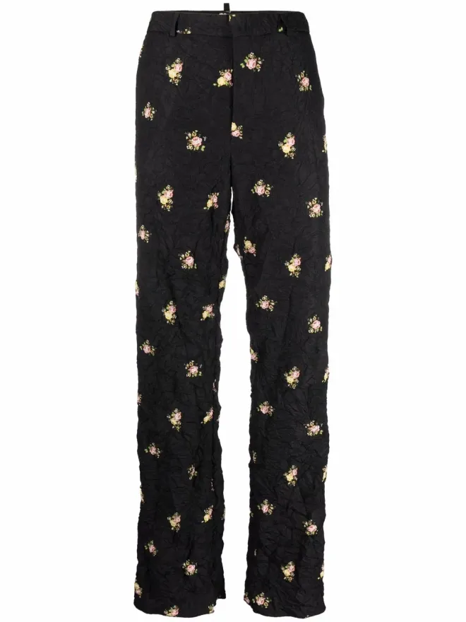 Dsquared2 DSQUARED2 クリース加工花柄プリントパンツの商品画像
