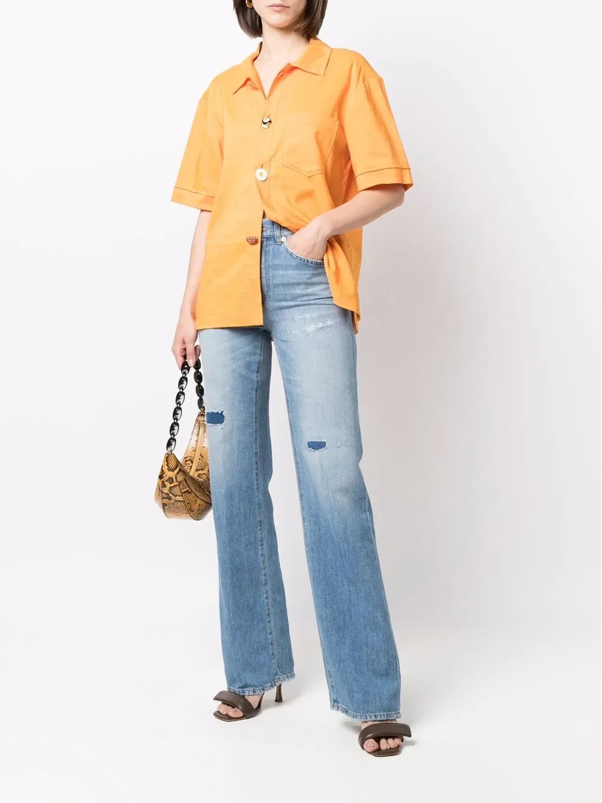 DONDUP ディストレスド・ワイドレッグジーンズ - 画像2