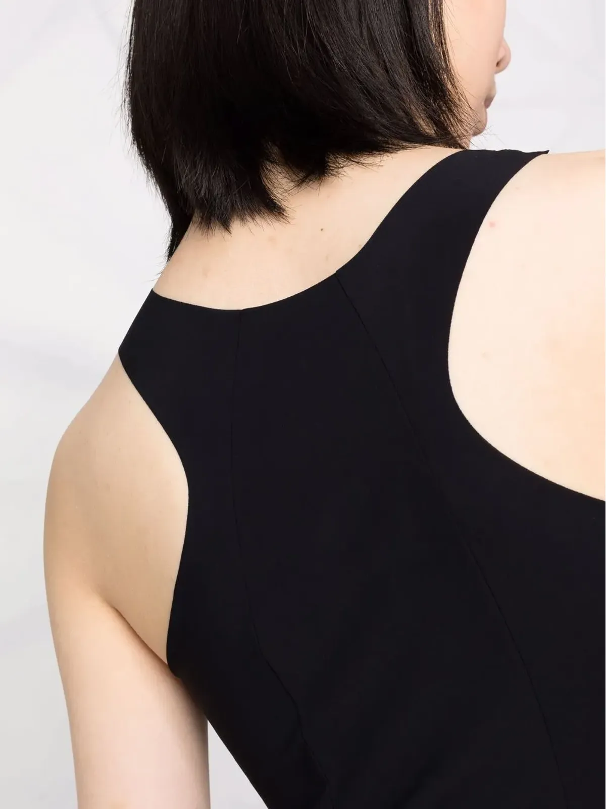 Patrizia Pepe ラウンドネック ノースリーブ レーサーバック ドレス ブラック - 画像3