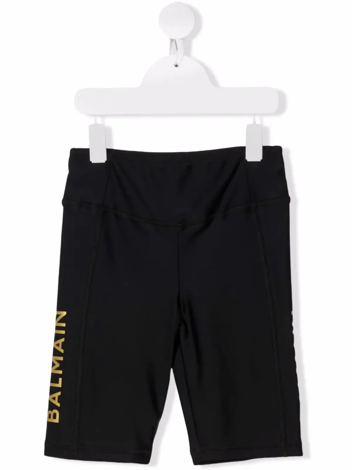 Balmain Kids ロゴプリント サイクリングショーツ - ブラック - 画像1