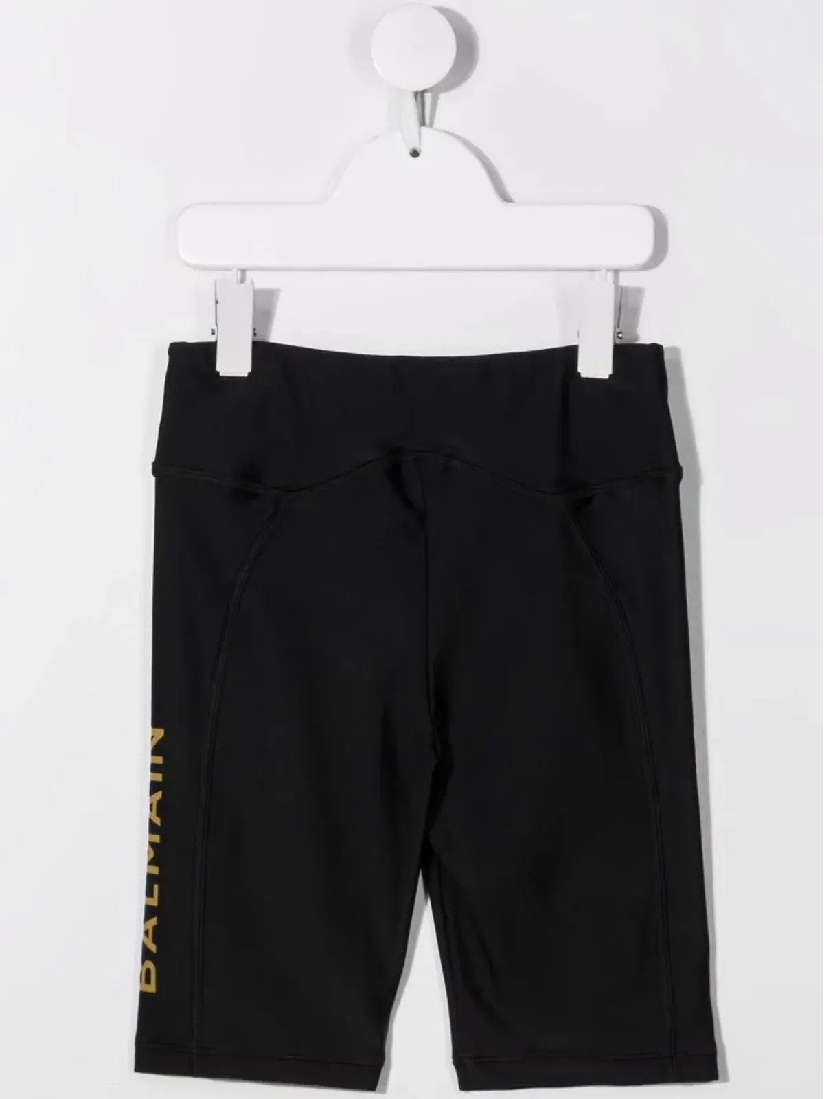 Balmain Kids ロゴプリント サイクリングショーツ - ブラック - 画像2