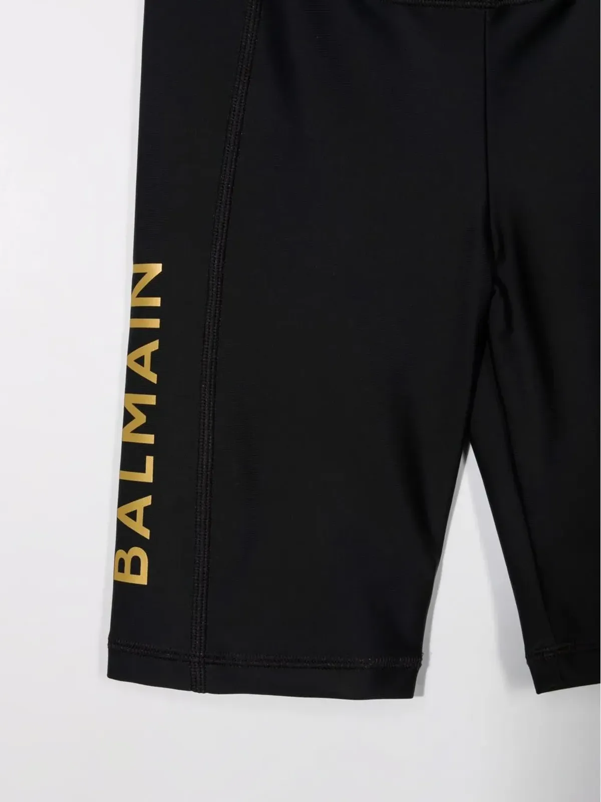 Balmain Kids ロゴプリント サイクリングショーツ - ブラック - 画像3