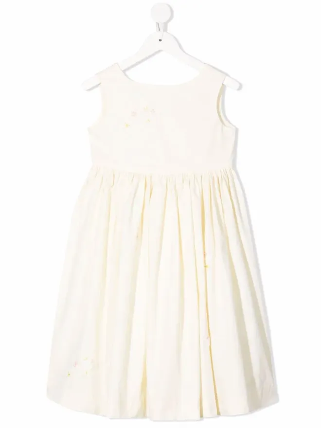 Bonpoint Bonpoint sleeveless pleated-skirt dress - Yellowの商品画像