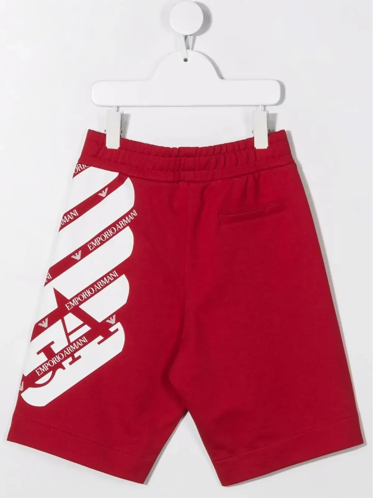 Emporio Armani Kids ロゴプリント ドローストリングショーツ - レッド - 画像2