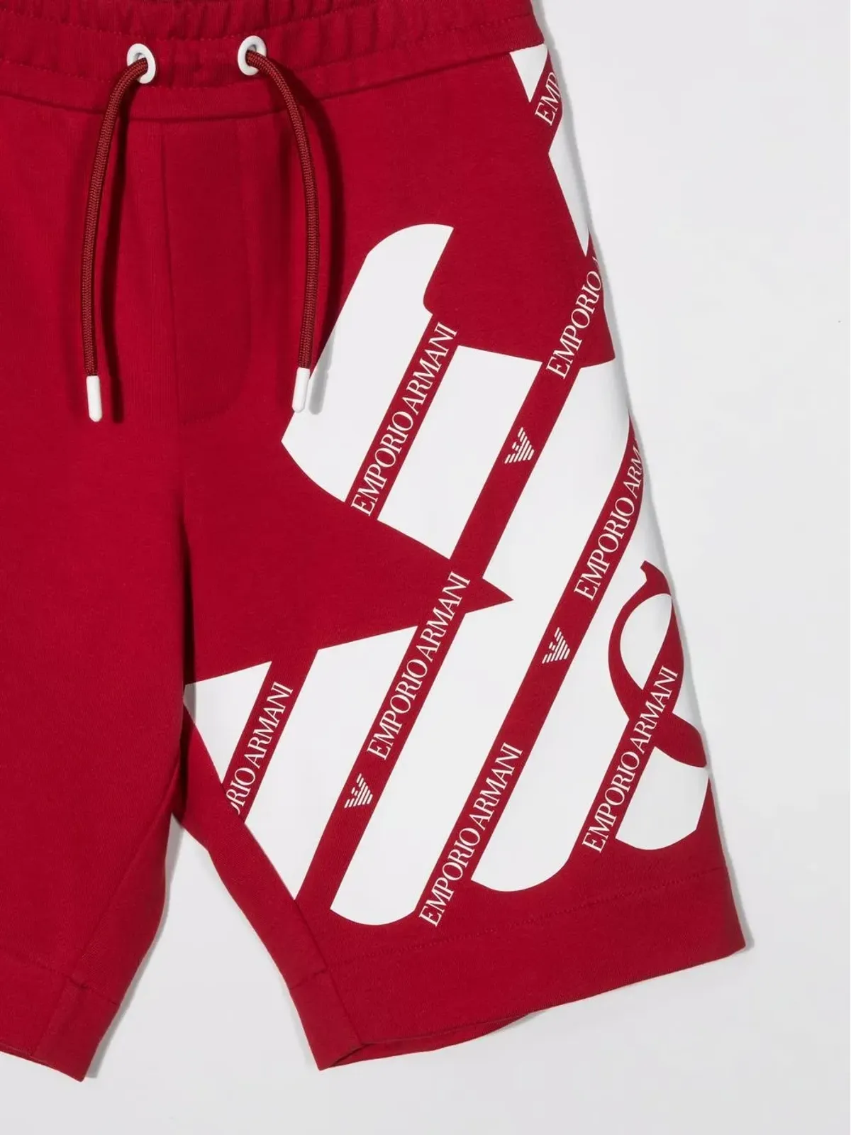Emporio Armani Kids ロゴプリント ドローストリングショーツ - レッド - 画像3